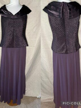 Unknown Size Medium/Large Elegant Evening Gown with Textured Bodice